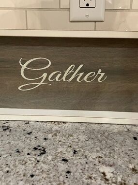 Gather Sign Quill to Paper 16" Framed Wood Shadow Box Farmhouse Decor